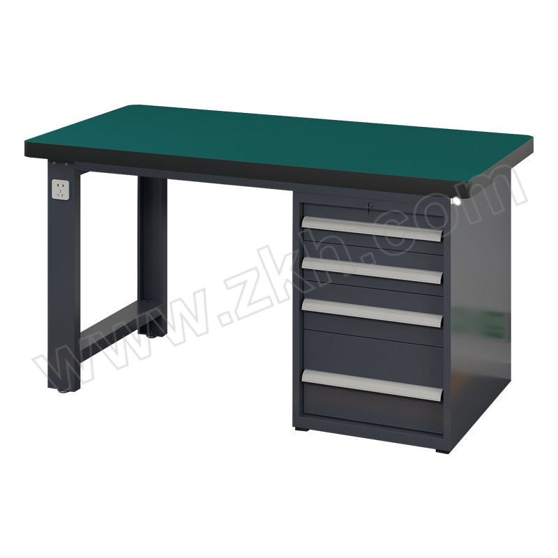 WTJG/蔚图京冠 重型工作台边四抽款 WB907 尺寸2100×750×800mm 台面承载1000kg 灰黑色 1台