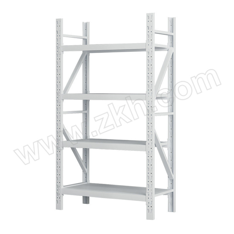WTJG/蔚图京冠 四层重型仓储货架 WB797 尺寸1200×600×2000mm 层载300kg 灰白色 1组
