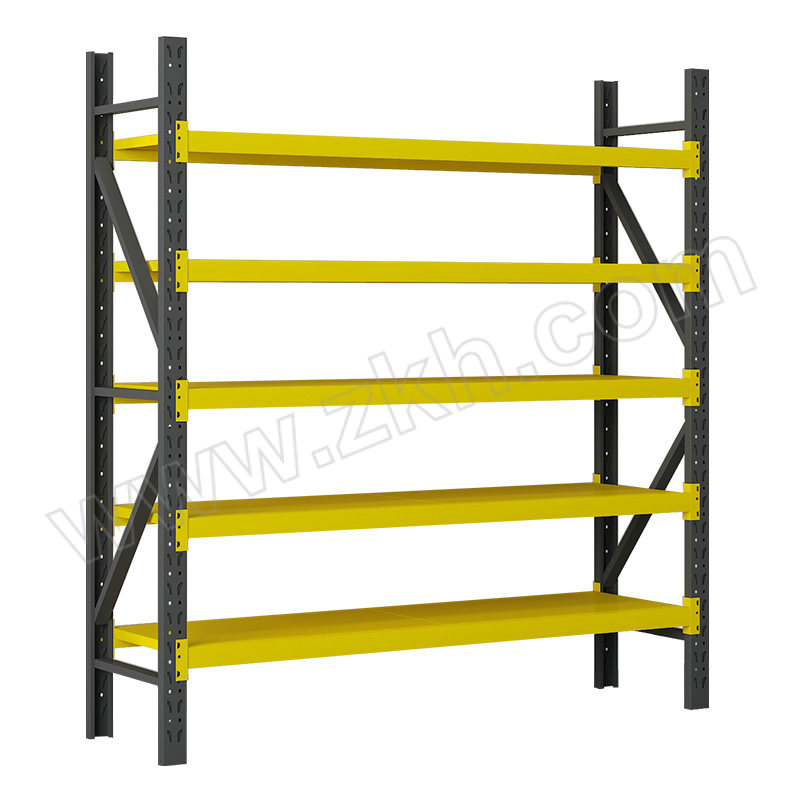 WTJG/蔚图京冠 五层重型仓储货架 WB818 尺寸2000×500×2000mm 层载300kg 黑色+黄色 1组