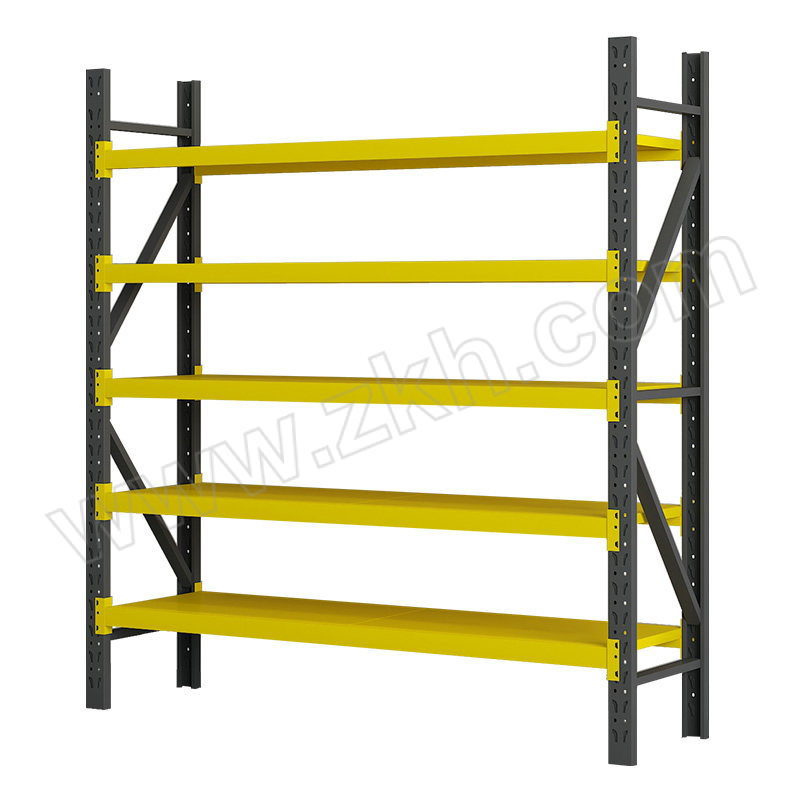 WTJG/蔚图京冠 五层重型仓储货架 WB818 尺寸2000×500×2000mm 层载300kg 黑色+黄色 1组