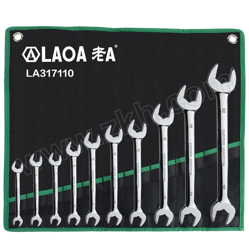LAOA/老A 双开口呆扳手套装10件套 LA317110 5.5~32mm 1套
