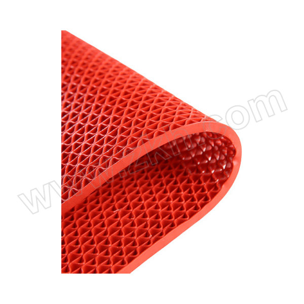 ZKH/震坤行 经济款S型镂空疏水防滑地垫 WPS35R 900mm×15m 红色 厚3.5mm 1卷