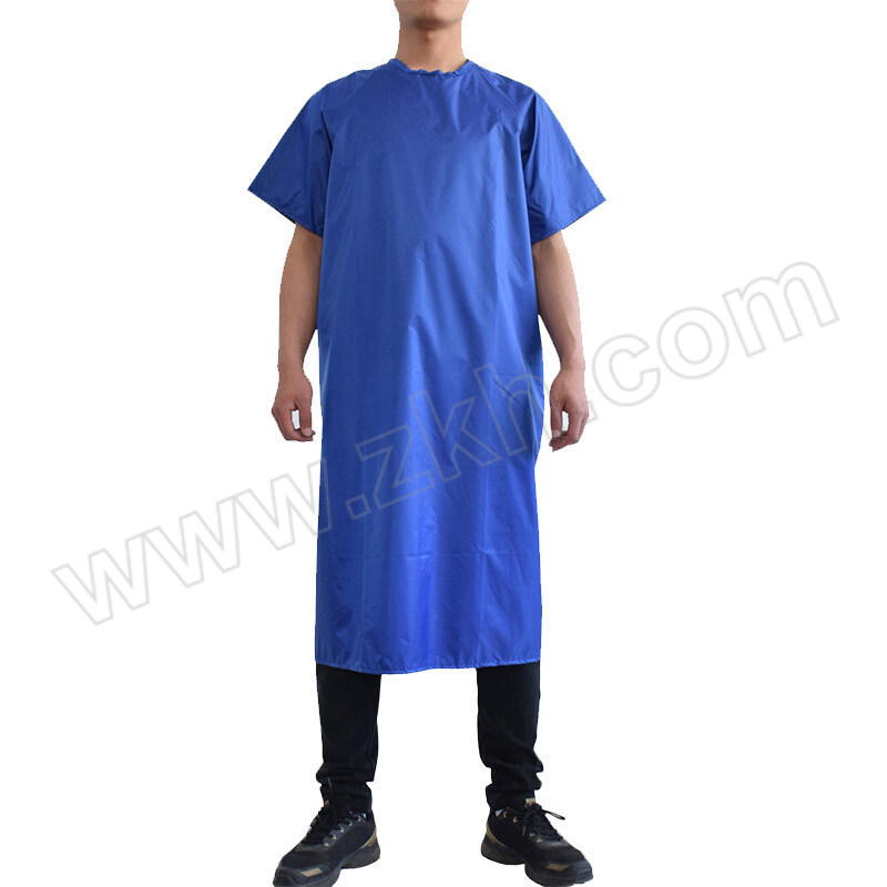 ZYE/者也 防水布短袖罩衣 210527-7 L 宝蓝色 1件