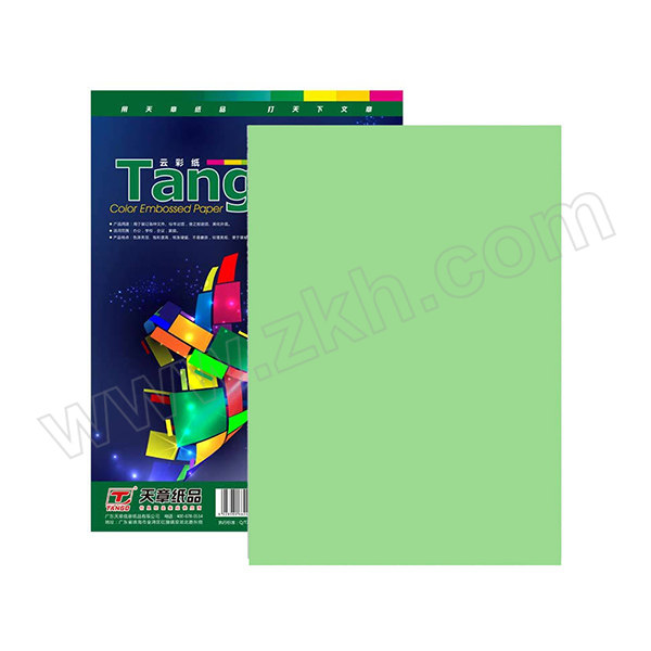 XLTZ/新绿天章 彩色封面纸 P6254 A4 双面凹凸皮纹纸 浅绿色 210g 100张 1包