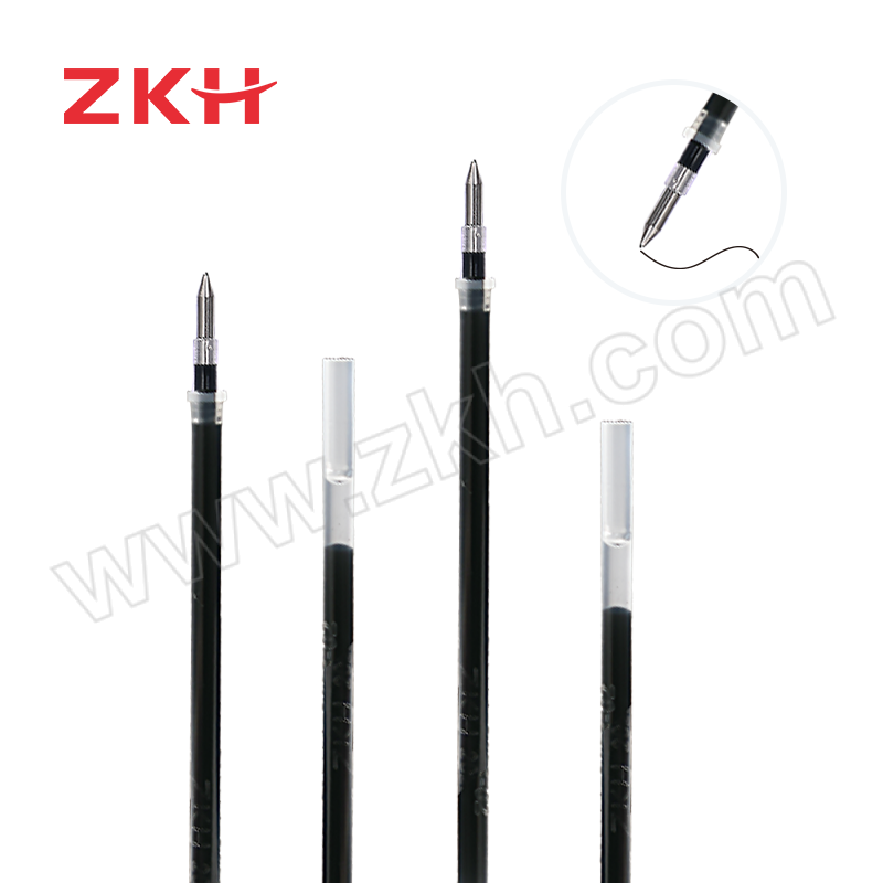 ZKH/震坤行 中性笔替芯 HBG-BX001 0.5mm 黑色 60支 1桶