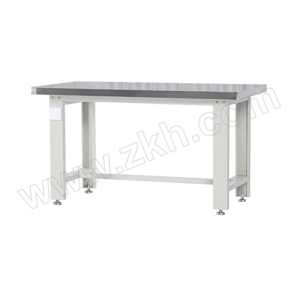 ZKH/震坤行 1.2m不锈钢面标准单桌工作台 HHS-SS-W1207580 框架浅灰色 外形尺寸1200×750×800mm 承重1000kg 1mm厚不锈钢桌面 1台