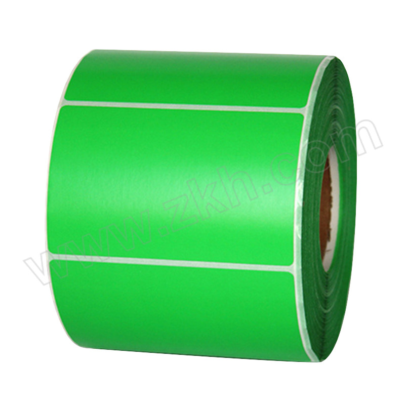 SZLDBZ/苏州零点包装 合成标签纸 100mm×80mm×2000pcs 跳距3mm 卷芯76mm 单排 绿色 1卷