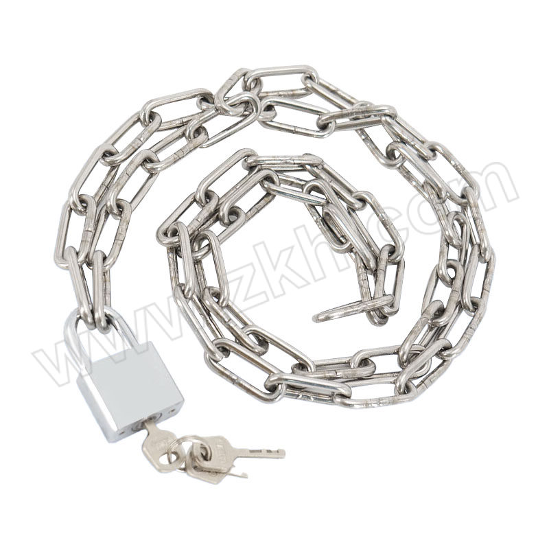 ICEY/冰禹 BYyn-344系列不锈钢链条锁 4mm链条1m+30mm电镀锁 不通开 1个