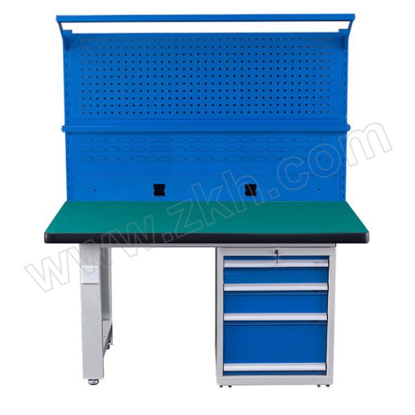 SX/韶希 多功能重型复合台面标准工作台维修工具桌 SX-fjdgzt390 尺寸1500×750×1720mm 台面承载1000kg 落地四抽+450方孔挂板+450百叶挂板+灯架+电器板+棚板 1张
