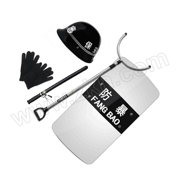 ZKH/震坤行 防暴五件套 FBZB-05 含3.5mm盾牌×1+钢叉×1+PC防暴棍×1+PC防暴头盔×1+防割手套×1双 1套
