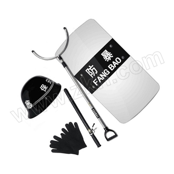 ZKH/震坤行 防暴五件套 FBZB-05 含3.5mm盾牌×1+钢叉×1+PC防暴棍×1+PC防暴头盔×1+防割手套×1双 1套