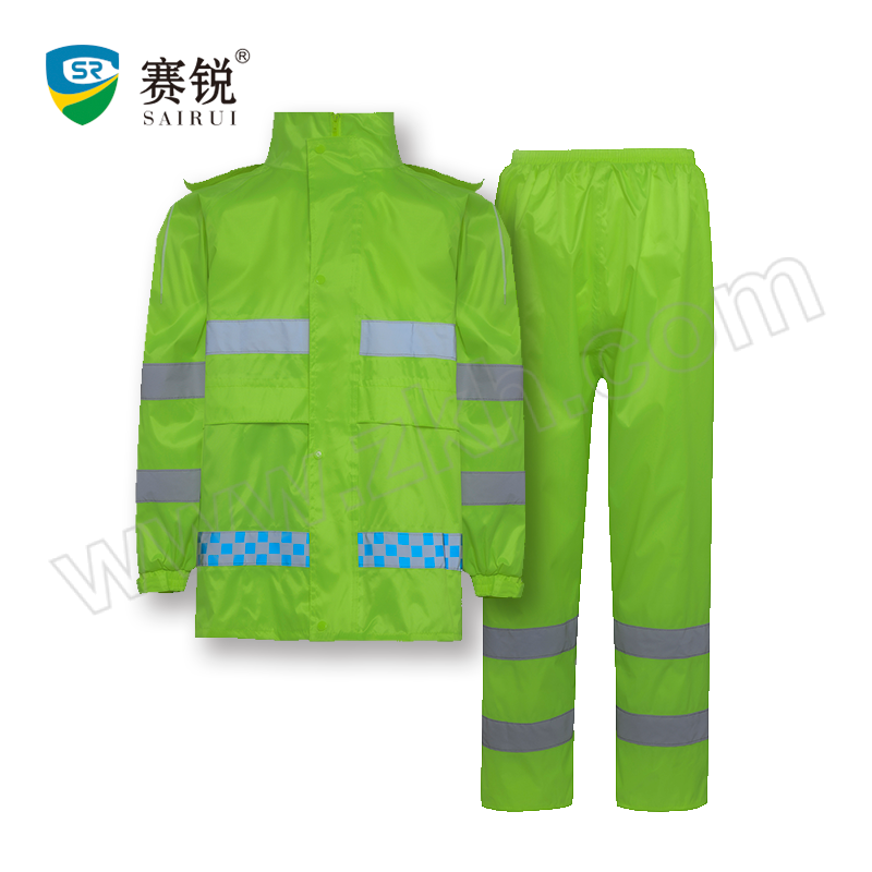 SAIRUI/赛锐 高警示雨衣套装 SR-8519 3XL 荧光绿 含上衣×1+裤子×1 1套