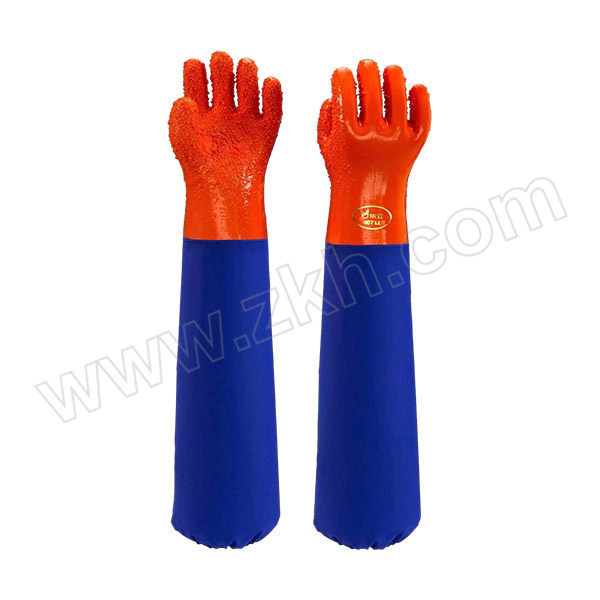 DONGYA/东亚 PVC红蓝拼接防滑手套 807B XL(均码) 长66cm 1双