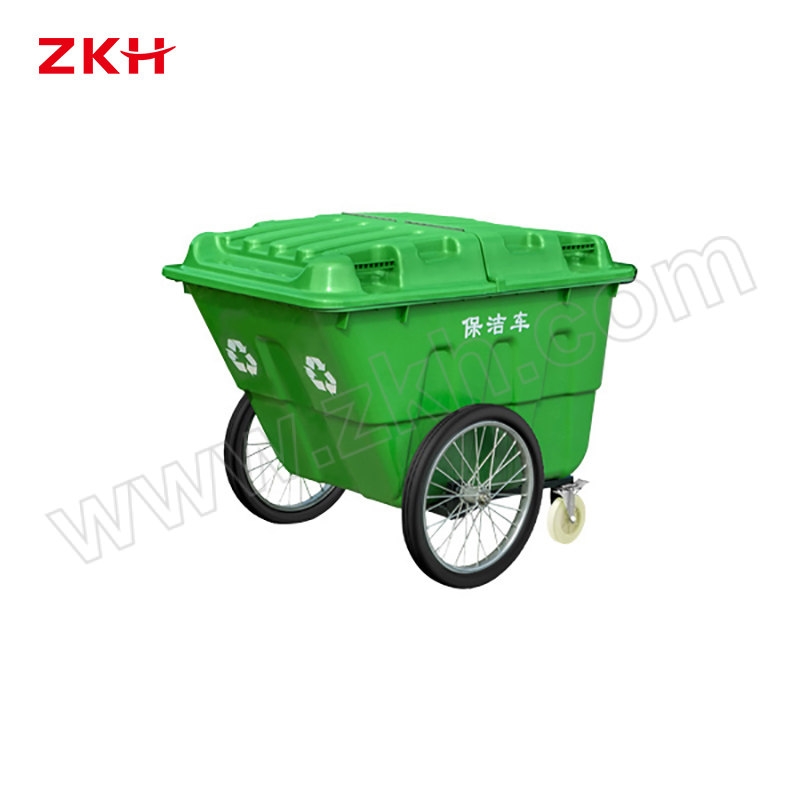 ZKH/震坤行 环卫手推垃圾车 ZKH-400L-1 125×90×97cm 绿色 1个