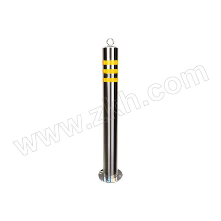 MKSO/美克赛欧 不锈钢警示柱 MKSO-FZZ-04 13×80cm 固定款加顶环 配螺丝 银色+黄色 1根