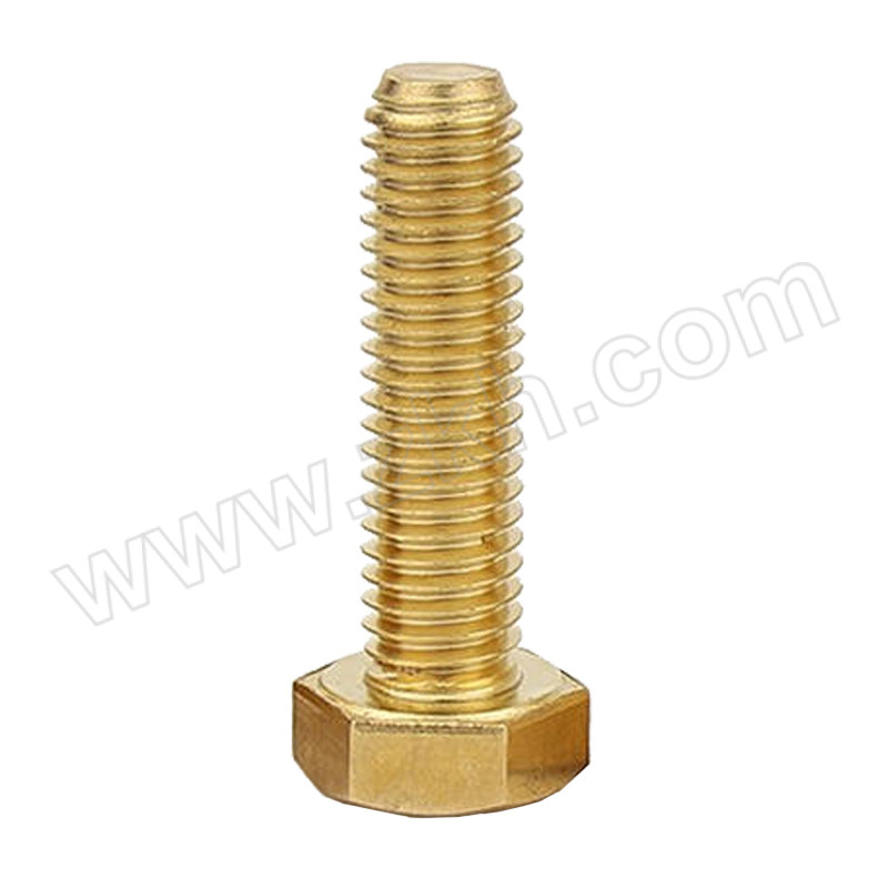 JUYUAN/聚远 外六角螺栓 M5×16 DIN933 黄铜 本色 全牙 1包
