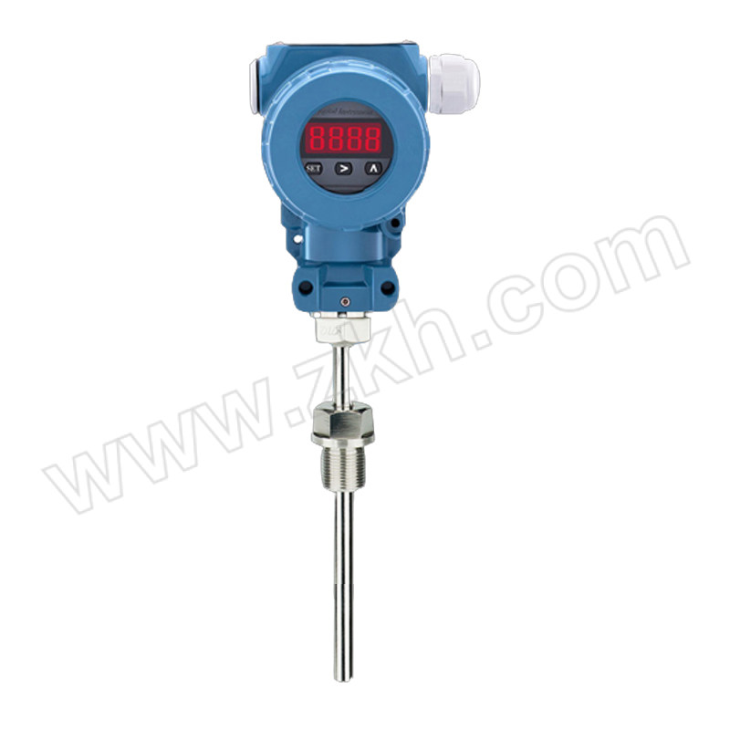 QIZIYI/齐自仪 温度变送器 WZP2088-1AM(0~100℃)-50mm M20×1.5螺纹安装 2088数显表头 4-20mA两线制 插深50mm 1个