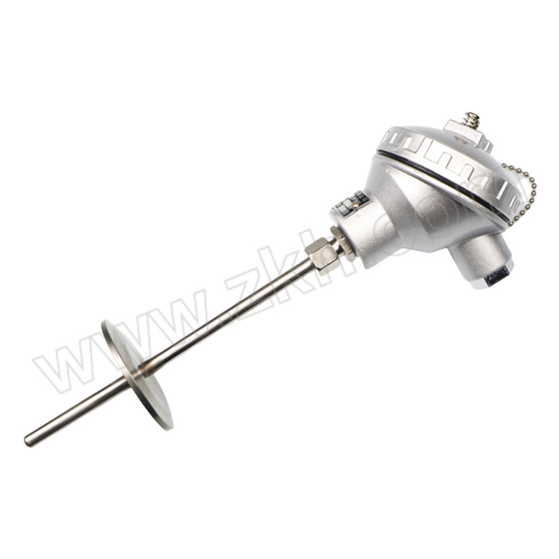 QIZIYI/齐自仪 卫生型温度变送器 WZP-WB0AJ(0~100℃)-100mm 50.5mm卫生型卡盘安装 防水接线盒 4-20mA两线制 304材质 1个