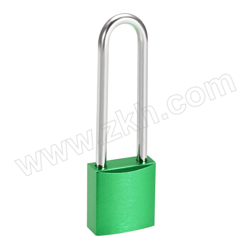 JUXIN/炬芯 铝制长梁挂锁 AL9394A 通开 绿色 锁钩净高76mm 1个