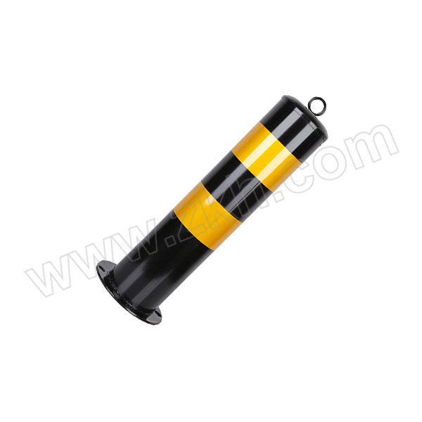ZKH/震坤行 固定式钢管警示柱 SP50010 带顶环φ114×500mm 壁厚1.0mm 黑色贴黄膜 满焊 1个