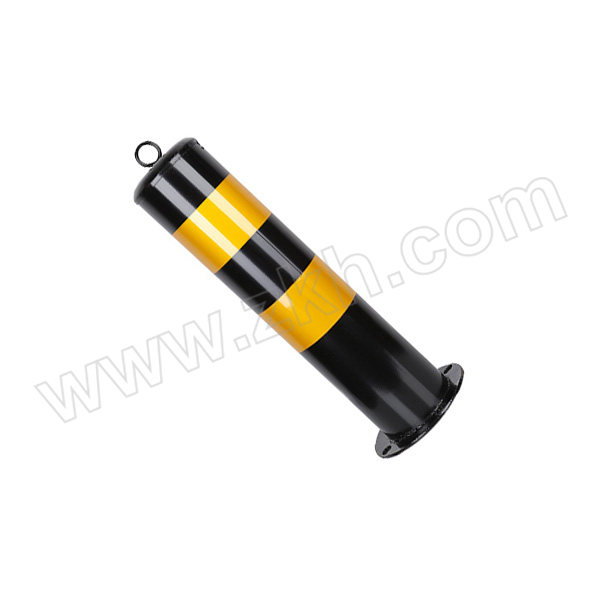 ZKH/震坤行 固定式钢管警示柱 SP50010 带顶环φ114×500mm 壁厚1.0mm 黑色贴黄膜 满焊 1个