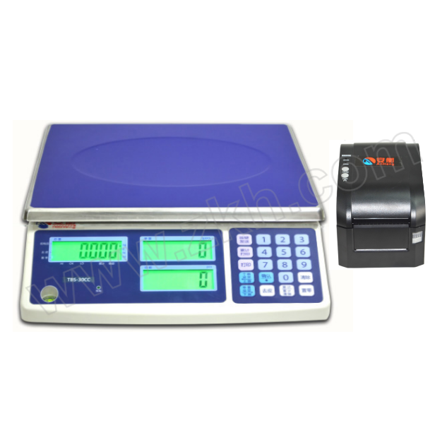 ANHENG/安衡 带打印不干胶标签条码计重计数电子桌秤 MTAH-TBS+P-30kg-0.1g 秤盘尺寸280×220mm 包桌秤×1+热敏打印机×1 1套
