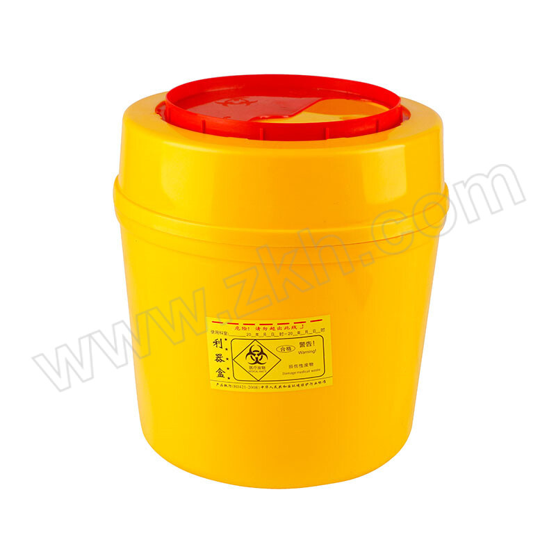ZHLA/中环力安 一次性黄色医疗利器盒 ZHLA-LQH-001 圆形 10L 1个