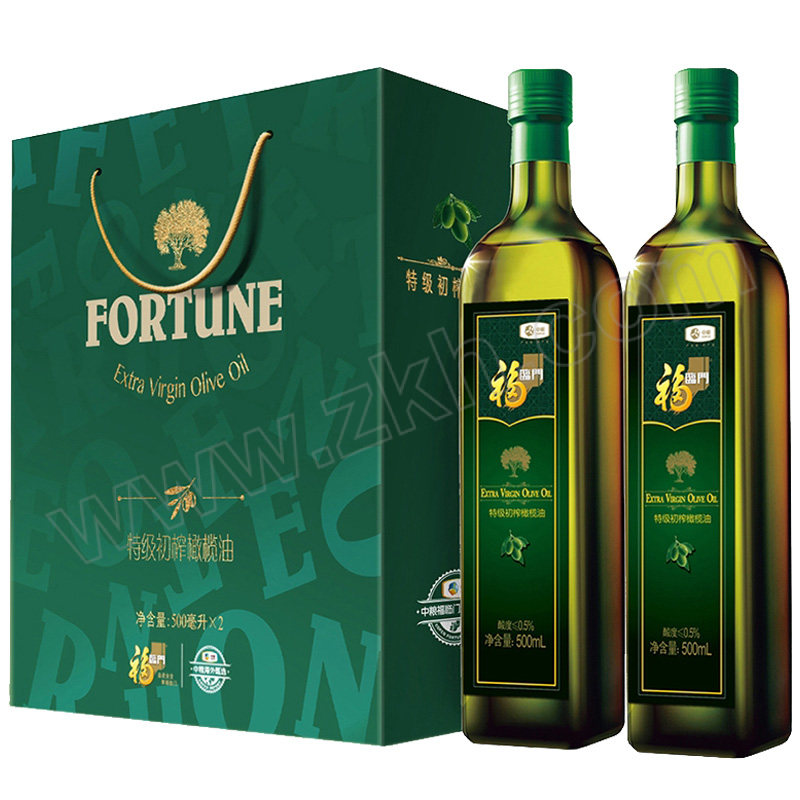 FLM/福临门 橄榄油礼盒 WC-特级初榨 500mL×2瓶 1盒