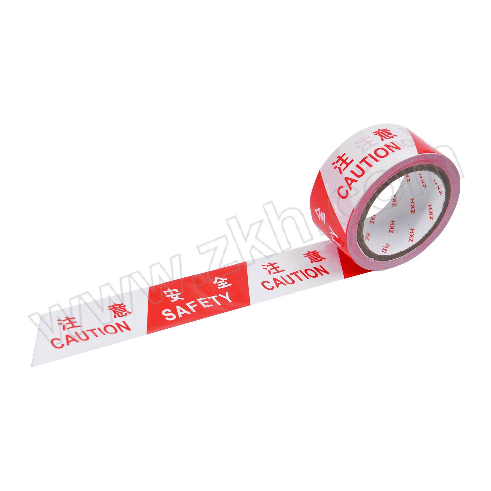 ZKH/震坤行 一次性PE警戒带 PE-50 注意安全 红白相间 50mm*50m 新料 1卷