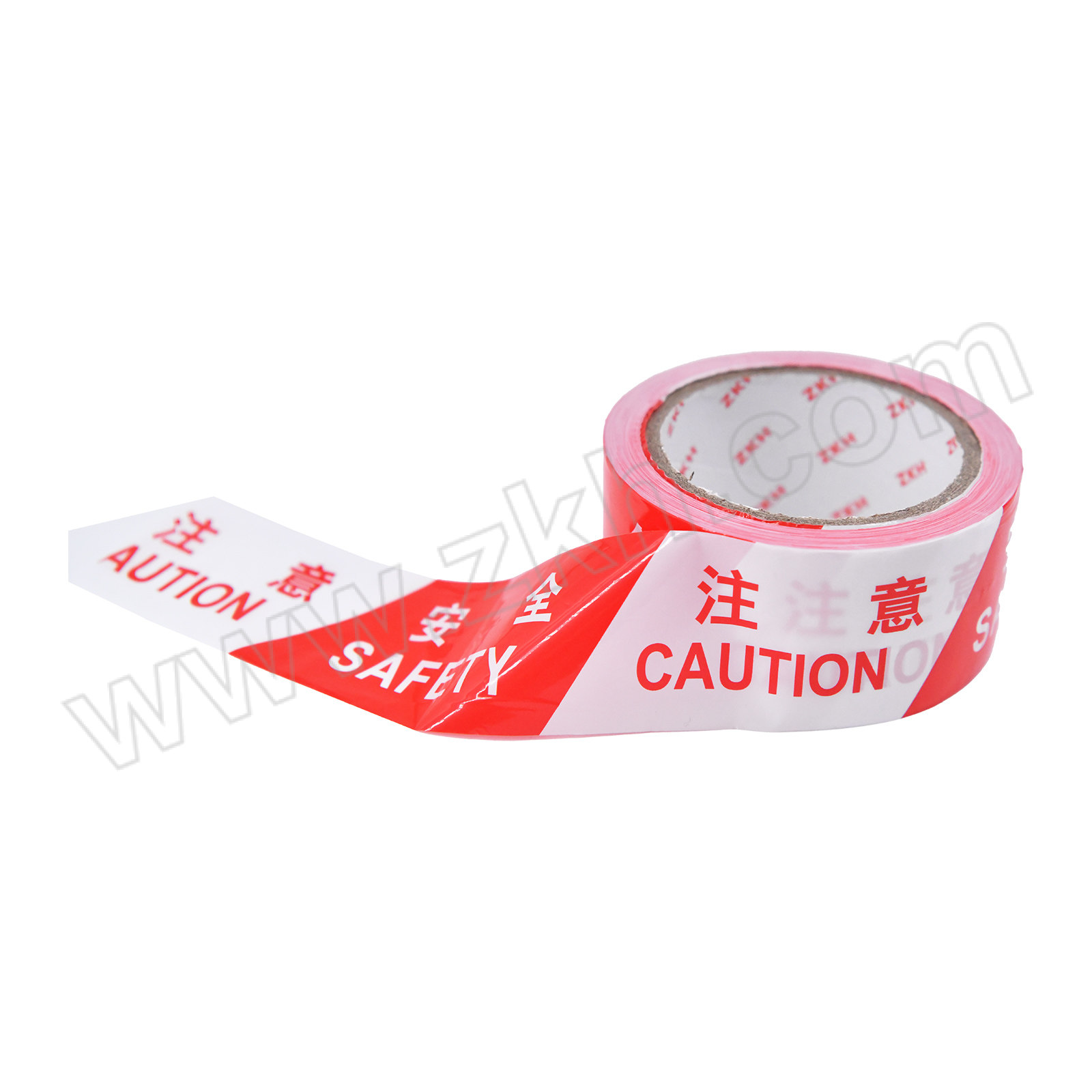 ZKH/震坤行 一次性PE警戒带 PE-50 注意安全 红白相间 50mm*50m 新料 1卷