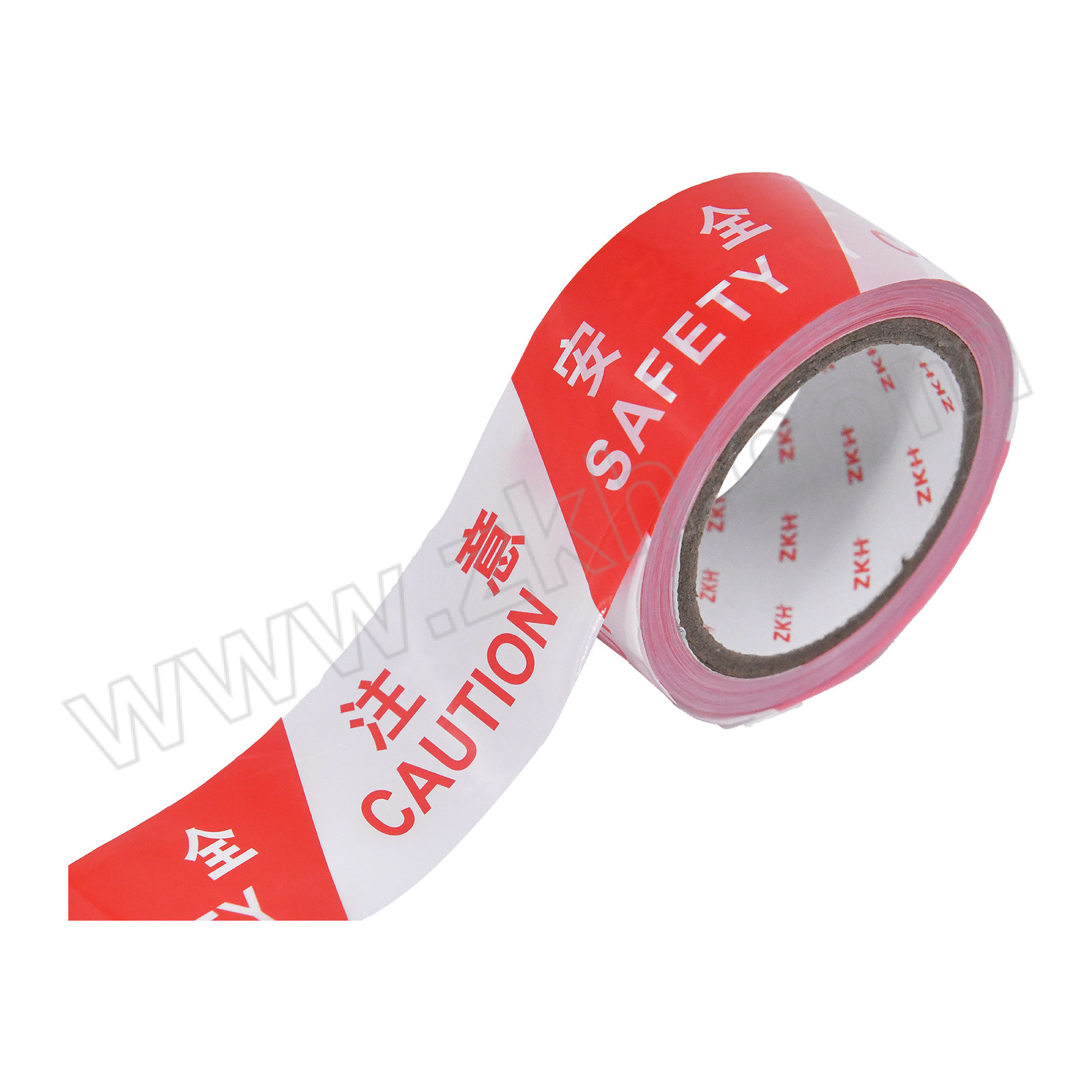ZKH/震坤行 一次性PE警戒带 PE-50 注意安全 红白相间 50mm*50m 新料 1卷