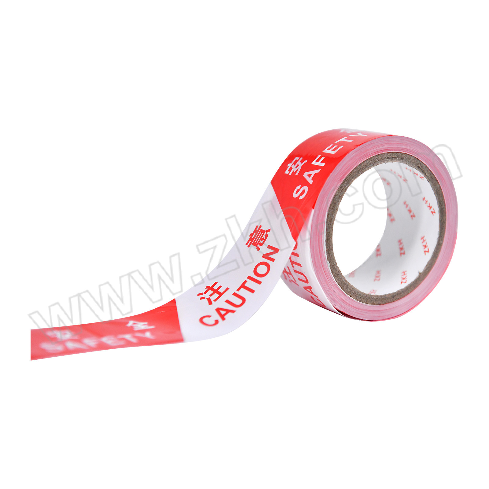 ZKH/震坤行 一次性PE警戒带 PE-50 注意安全 红白相间 50mm*50m 新料 1卷