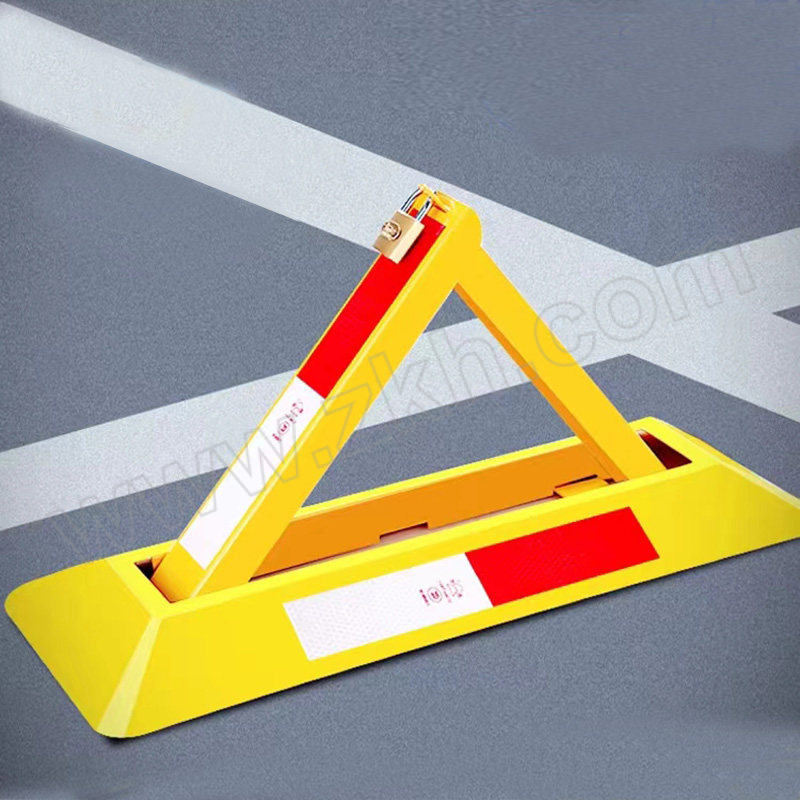 COOMMY/宽迈 需打孔加厚加高款SUV车型三角车位锁 70×22×40cm 黄色 冷轧钢板 地锁×1+普通挂锁×1 1套