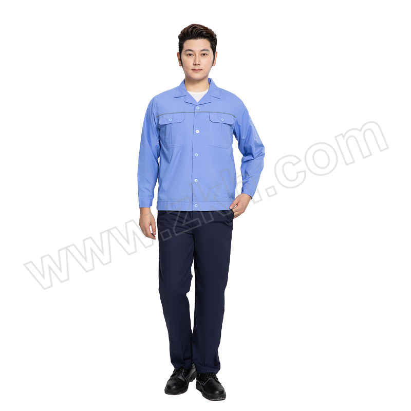 TOPRUI/拓普瑞 夏季涤棉精梳短袖工作服套装 K8 185码 含浅蓝色上衣×1+藏青色裤子×1 1套