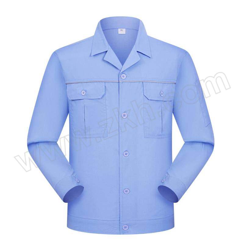 TOPRUI/拓普瑞 夏季涤棉精梳长袖工作服上衣 K08 185码 浅蓝色 1件