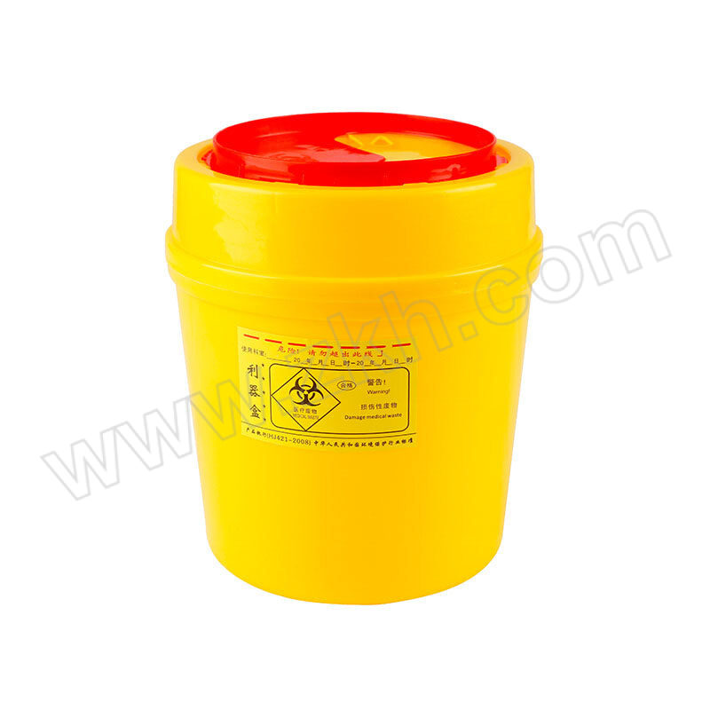 ZTT/庄太太 一次性黄色塑料医疗利器盒 ZTT-LQH-001 圆形 4L 1个