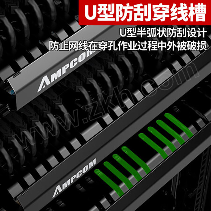 AMPCOM/安普康 安普康24档48口网络理线架1.2mm AM19241U 24档48口/1.2mm 1个