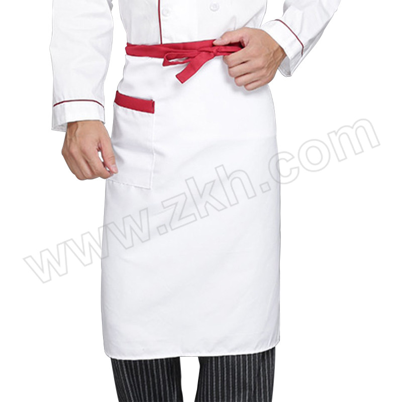 KIMSLOW/金诗洛 KSL159系列厨师围裙 白色红边单兜 均码 1件