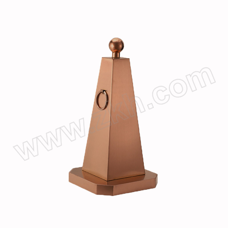 JZSB/京洲实邦 不锈钢路锥警示隔离墩 JZSB-GLD001 300×300×600mm 重1.75kg 玫瑰金色 1个