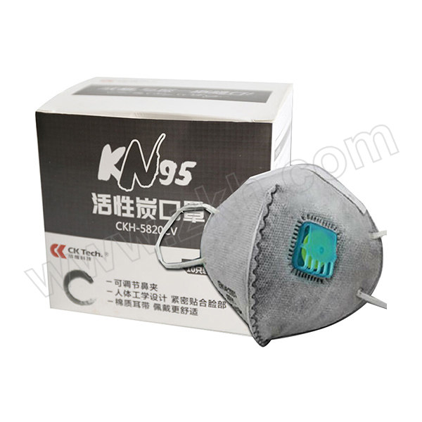 CKTECH/成楷科技 KN95呼吸阀活性炭无纺布口罩 CKH-5820CV 耳戴式 10只 1盒
