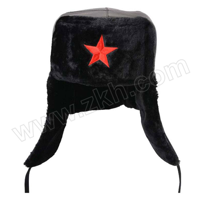 KIMSLOW/金诗洛 KSL282系列防寒保暖帽子 红星黑皮黑毛 1个