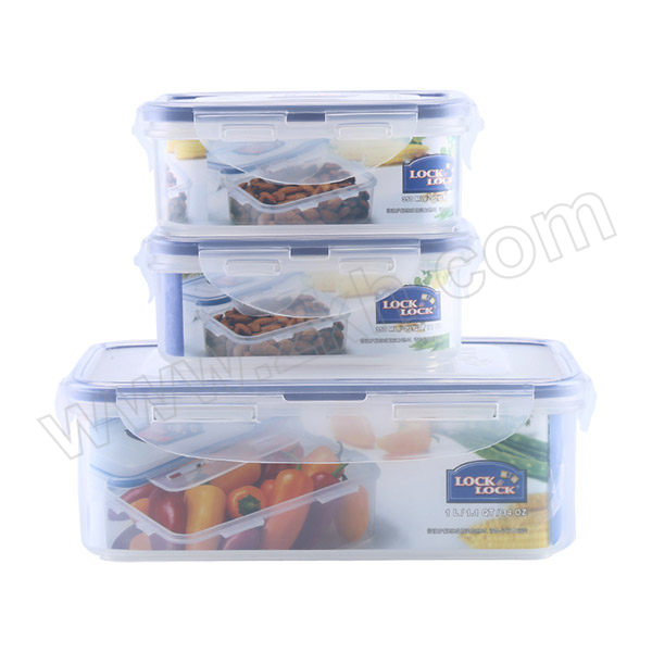 LOCK&LOCK/乐扣乐扣 塑料保鲜盒3件套 HPL817S001 350mL×2 1000mL×1 1套