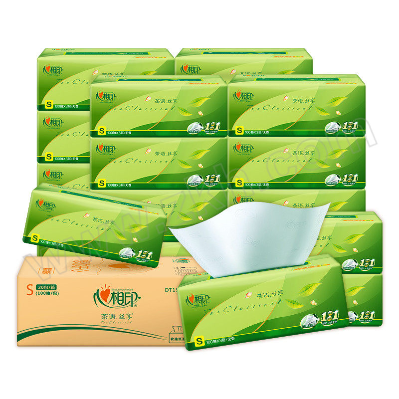 MIND ACT UPON MIND/心相印 三层抽纸 DT15100 132×190mm 100抽×20包 1箱