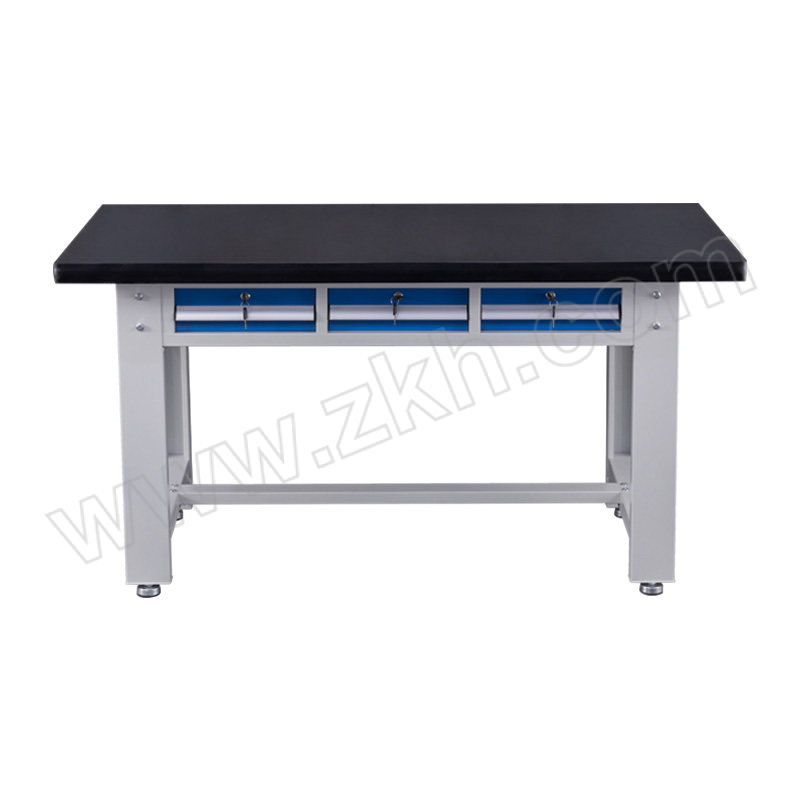 JTSG/京图尚冠 重型工作台 TF131 尺寸1500*750*800mm 台面承载1000kg 灰色 钢板台面单桌款平三抽 1张