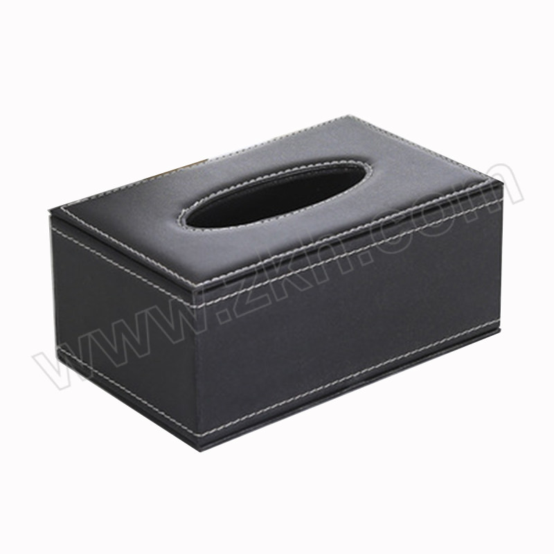 JZSB/京洲实邦 皮质纸巾盒 JZSB-ZJH-001 黑色中号 20×12×9.5cm 1个