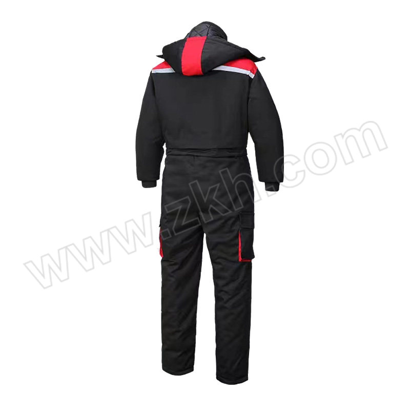 AYQ/安佑全 防寒连体工作棉服 KM-1018 175码 黑色+红色 1件