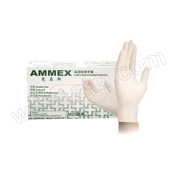 AMMEX/爱马斯 医用检查手套 TLFMD44100 M 无粉麻面 6g 1盒
