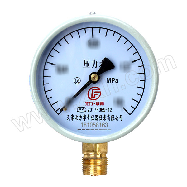 BEIFANGHUAQING/北方华青 压力表 Y100/0-16MPa 1个