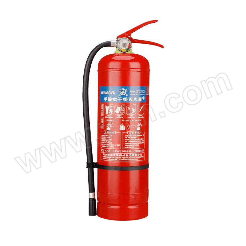HONGHU/洪湖 手提式干粉灭火器 MFZ/ABC4 灭火剂容量4kg 红色 1个