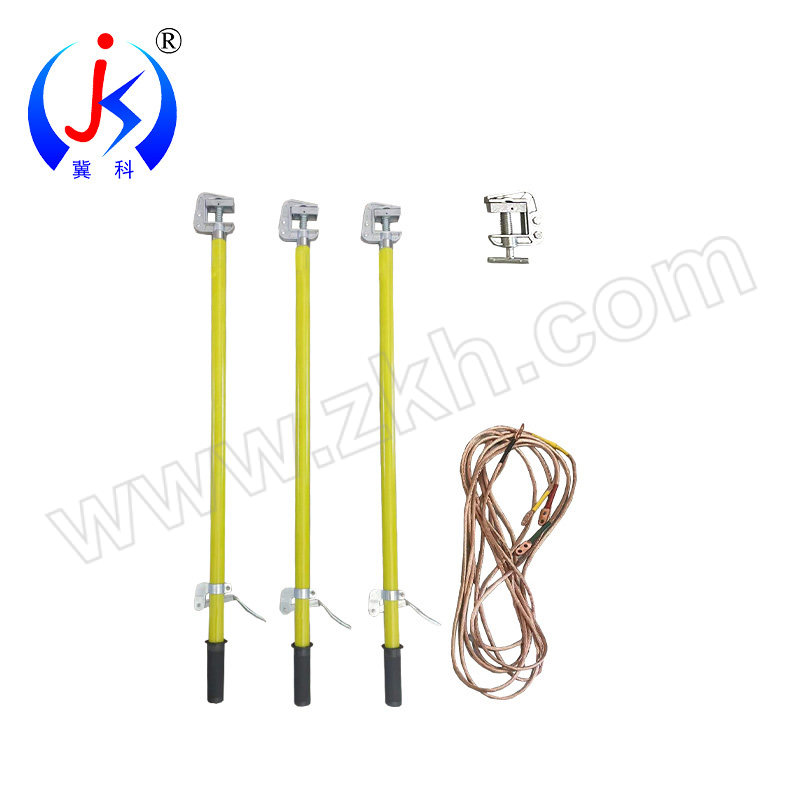 JK/冀科 手握式接地棒 JK-JDB315 0.5m杆 25mm²线 3×1+5m+地夹 黄色 1套 1套